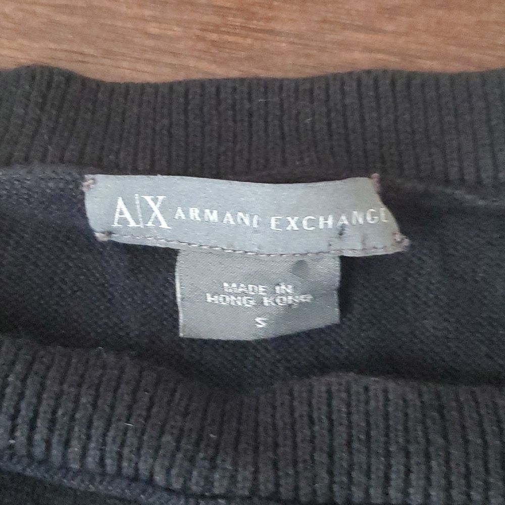 Armani Exchange A|X Logo Monochrome Black Knit Sweater - Size Small - Picture 6 of 6